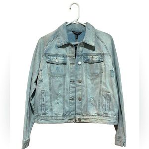 Baccini light wash jean jacket women size medium